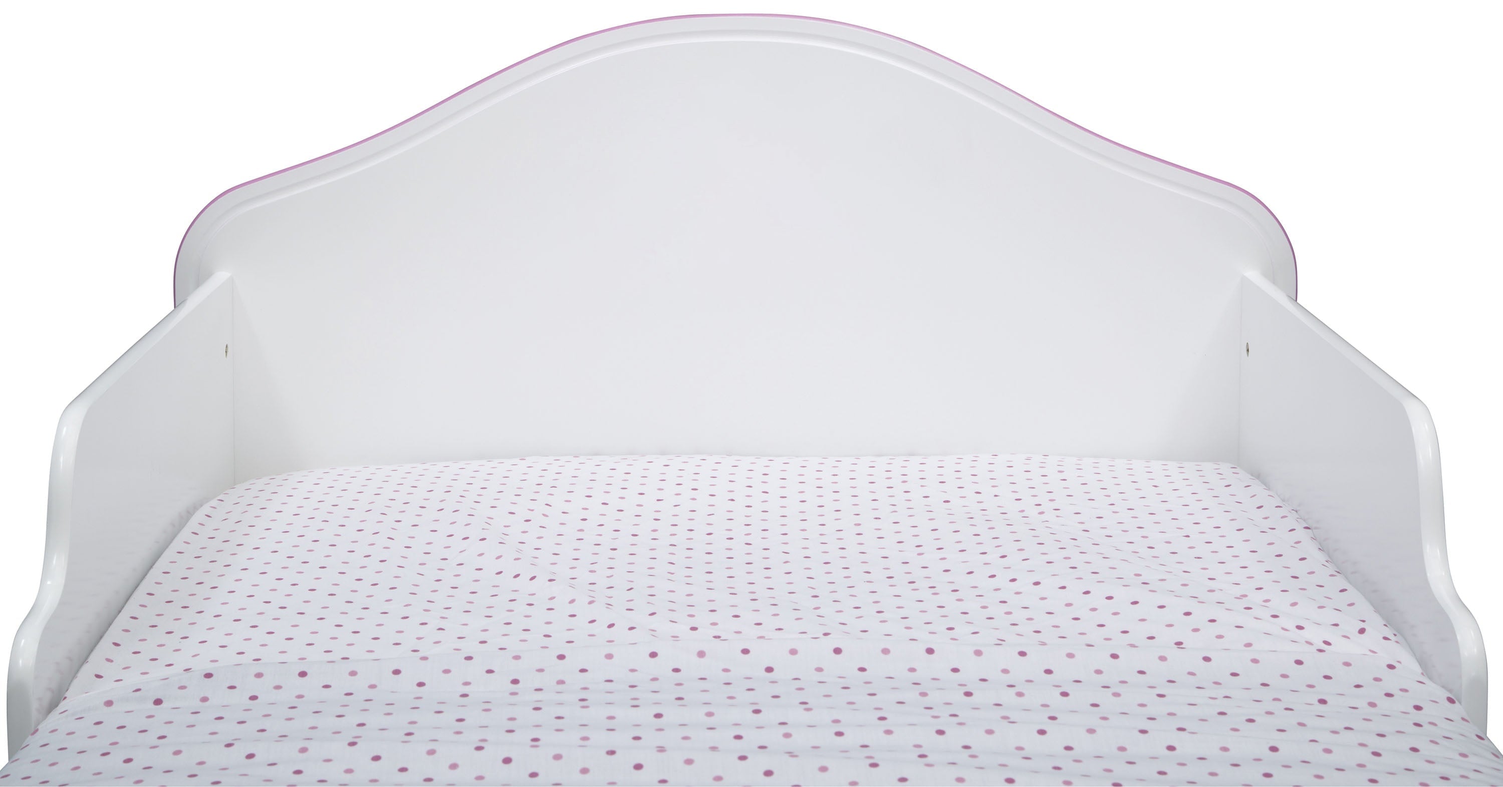 Wood Toddler Bed,  White/Pink