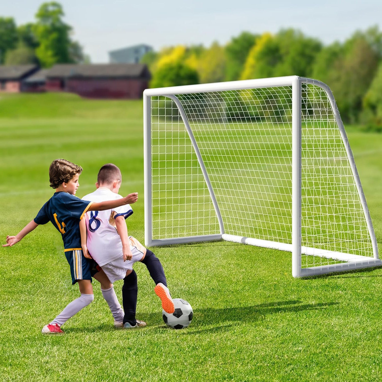 10x6.5FT Backyard Soccer Goal Set, Youth Soccer Goal with Rainproof UPVC Frame for Kids and Adults