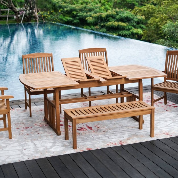 Cambridge Casual 6pc Auburn Teak Outdoor Patio Dining Furniture Set