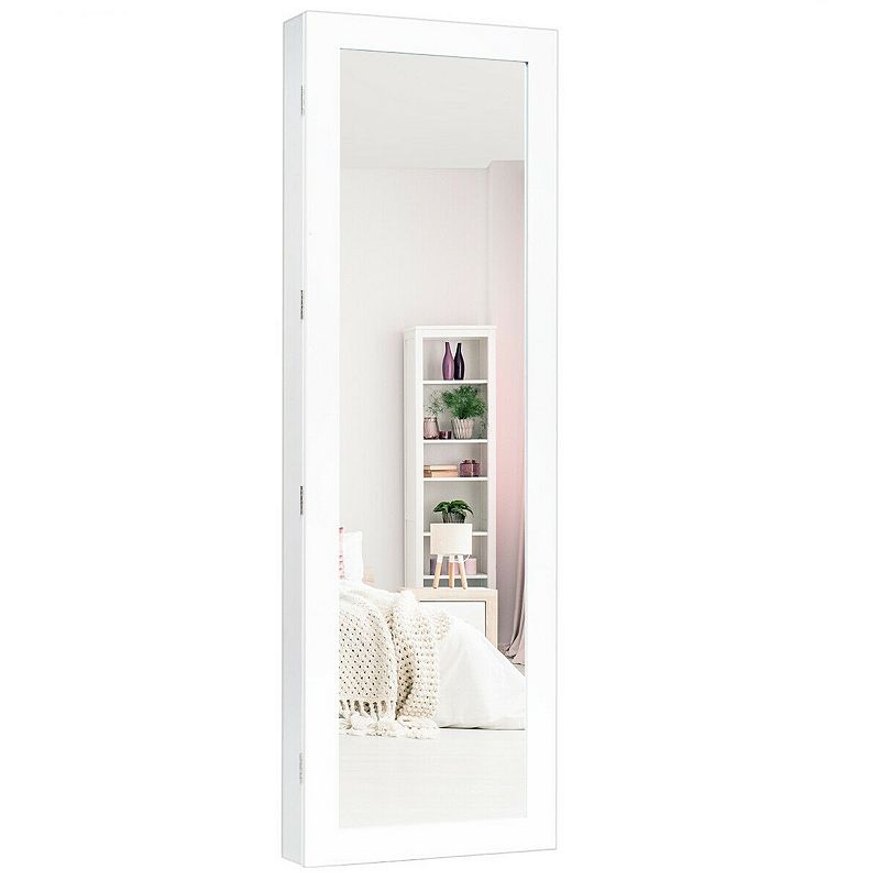 Door and Wall Mounted Armoire Jewelry Cabinet with Full-Length Mirror