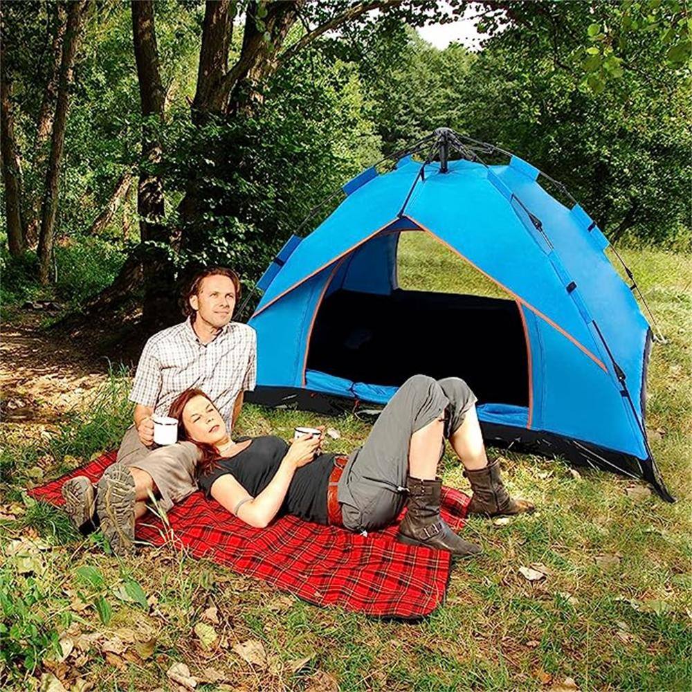 4-Person Pop Up Tent for Camping Automatic Instant Tent Blue YYD00121ZPBlue