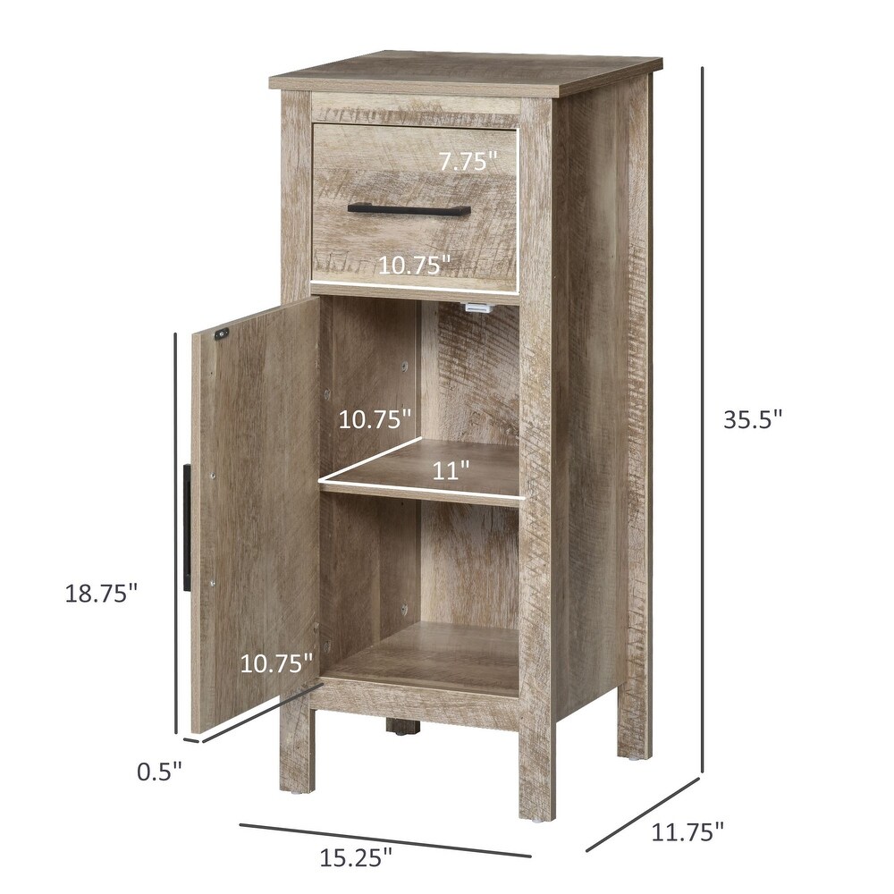 Bathroom Floor Cabinet with Drawer and Adjustable Shelf