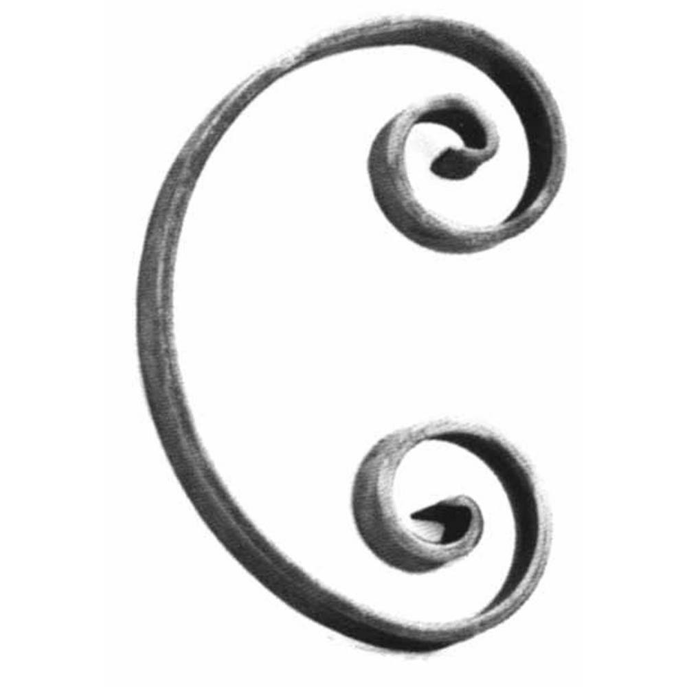 arteferro 8-78 in. x 5-78 in. x 34 in. Flat Bar with 14 in. Forged Ends Raw C-Scroll 847