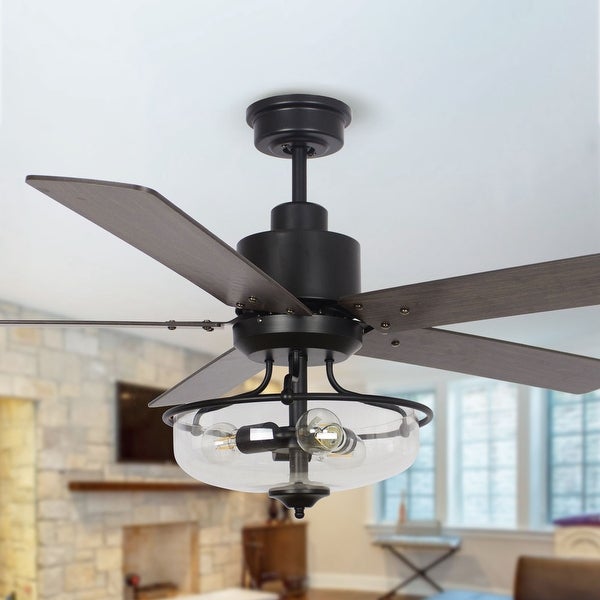 52 inch Reversible Wooden 5-Blade 3-Light Ceiling Fan with Remote Shopping - The Best Deals on Ceiling Fans | 37785244