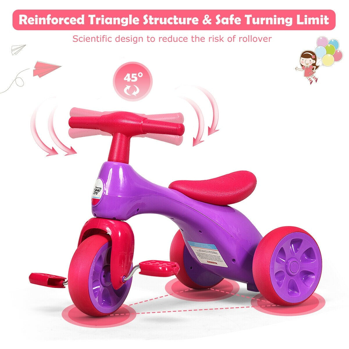 Kids Tricycle, Baby Balance Bike Walker with Foot Pedals