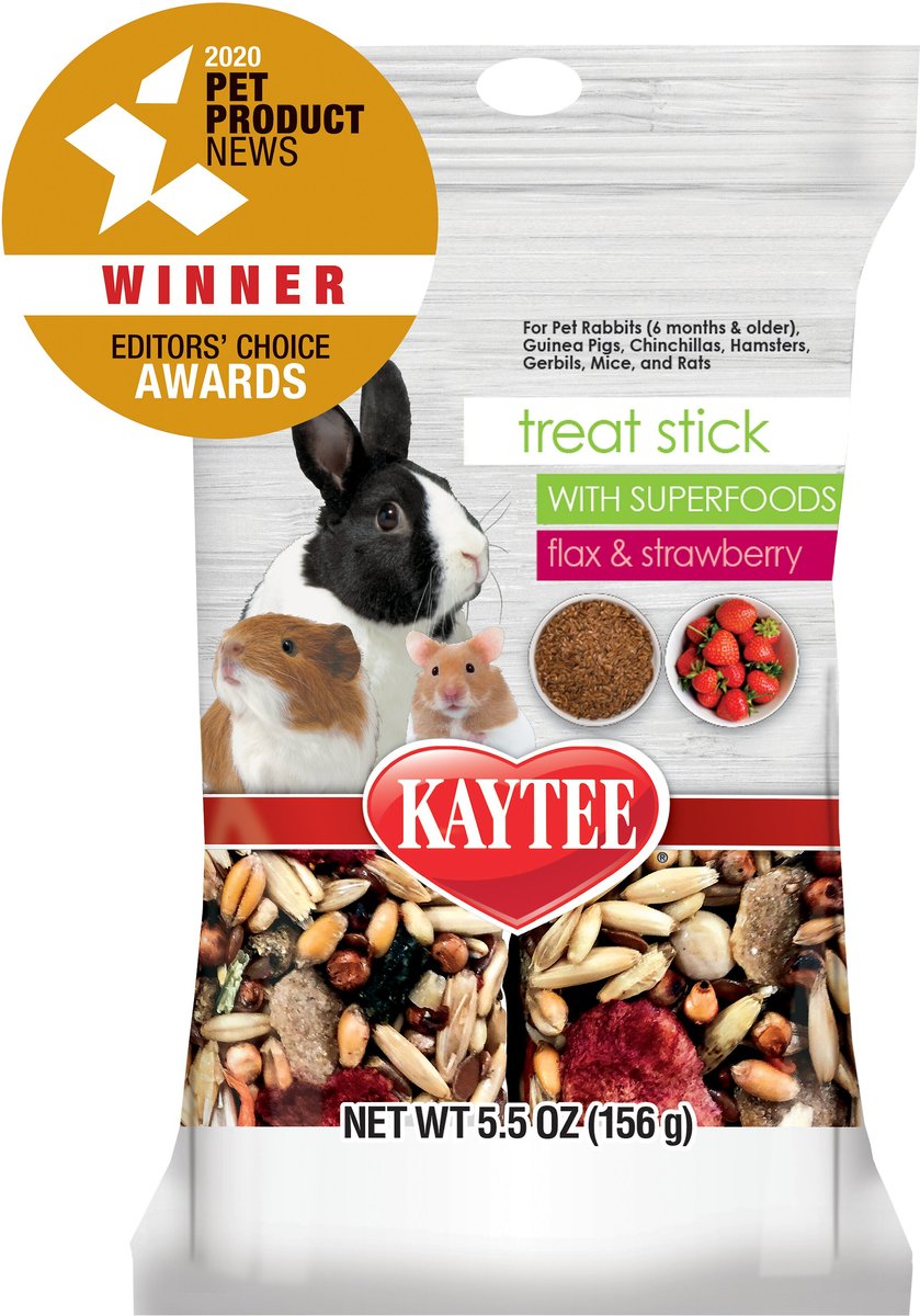 Kaytee Treat Stick with Superfoods Strawberry Flavor Small Animal Treats， 5.5-oz bag