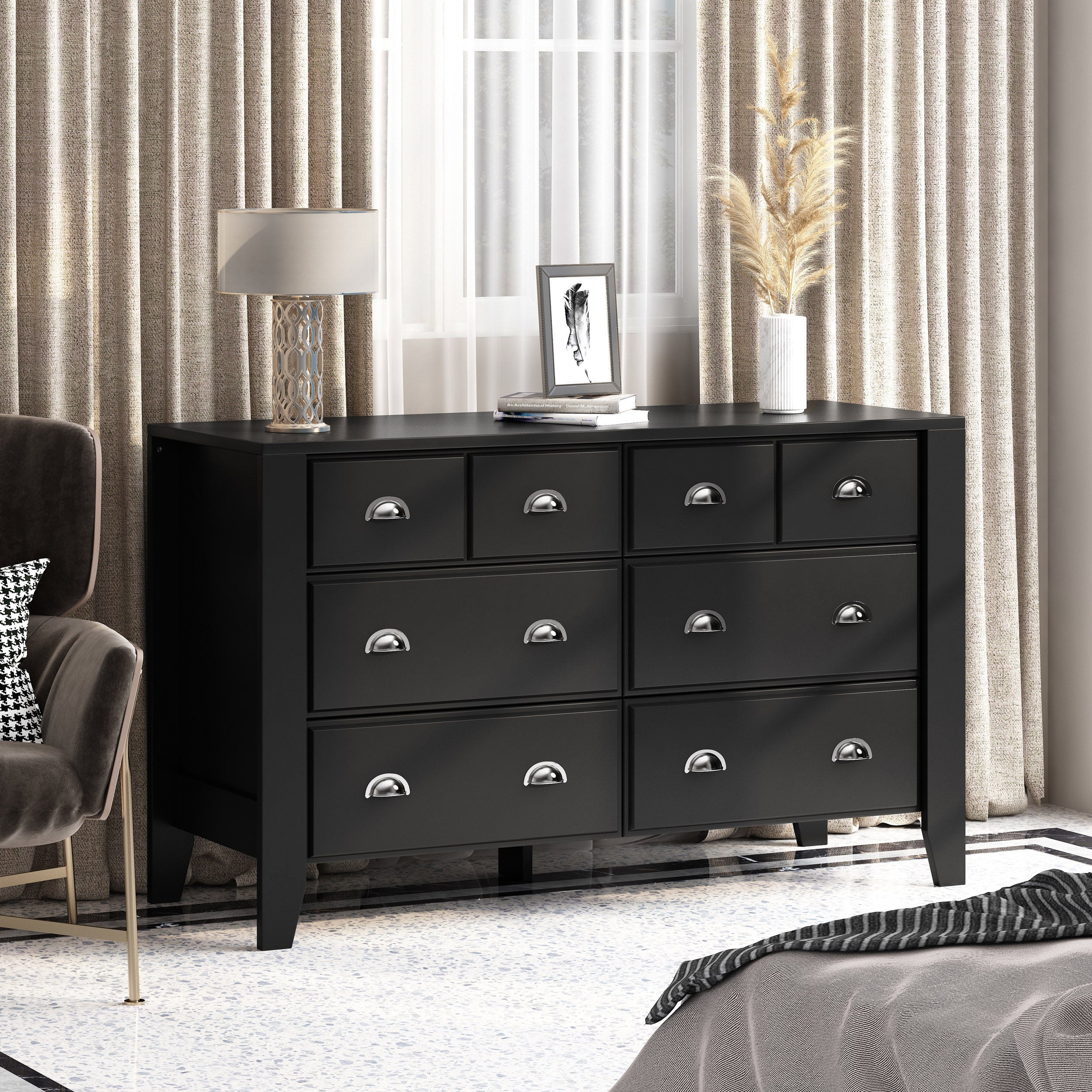 Cleary Contemporary Faux Wood 6 Drawer Double Dresser