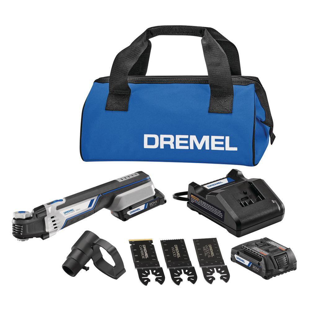 Dremel Multi-Max 20V Max Cordless Oscillating Multi-Tool Kit with 5pc Universal Multi-Tool Blade Kit No Adapter Needed MM20V-02+MM392U