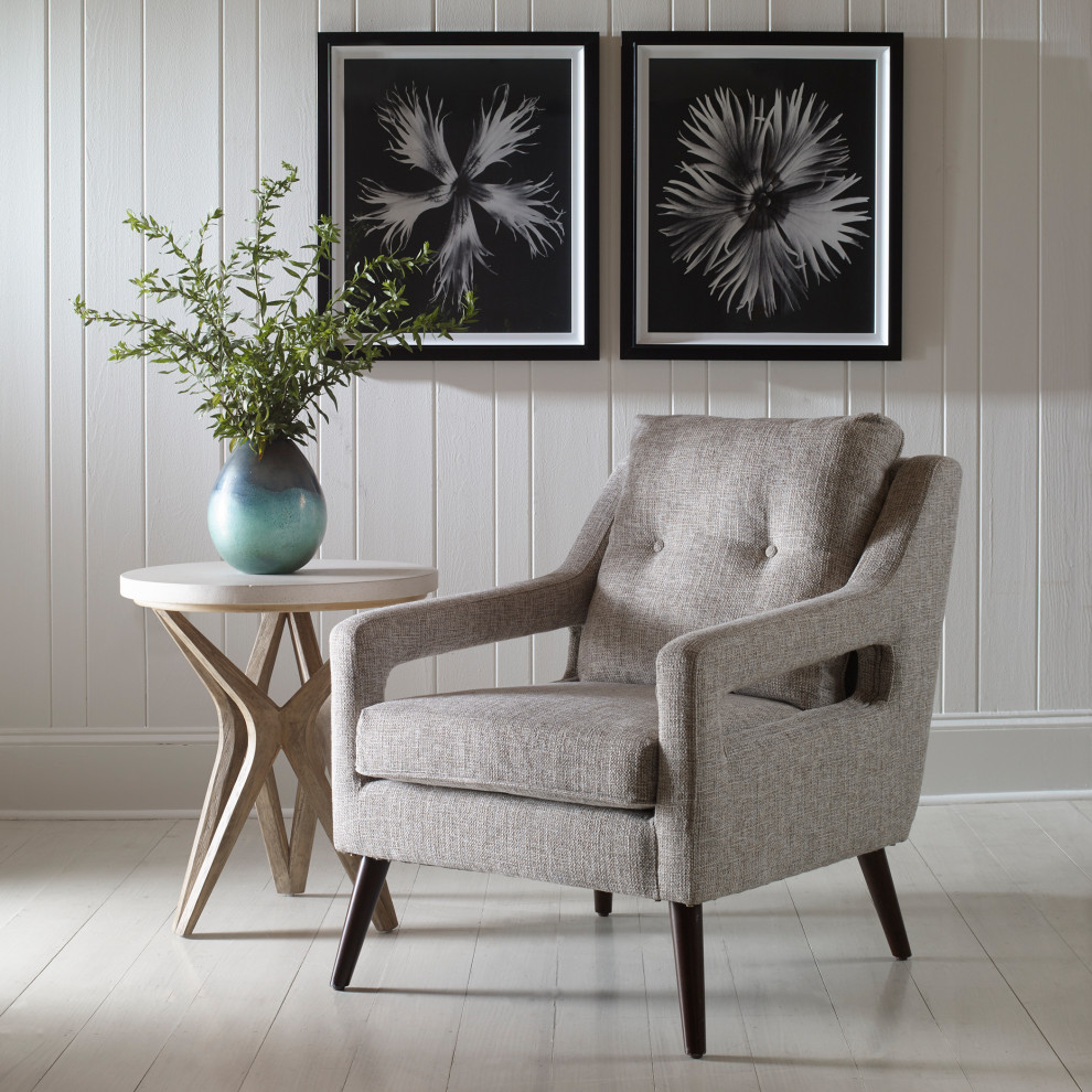 Uttermost O  x27Brien Neutral Armchair   Modern   Armchairs And Accent Chairs   by Zin Home  Houzz