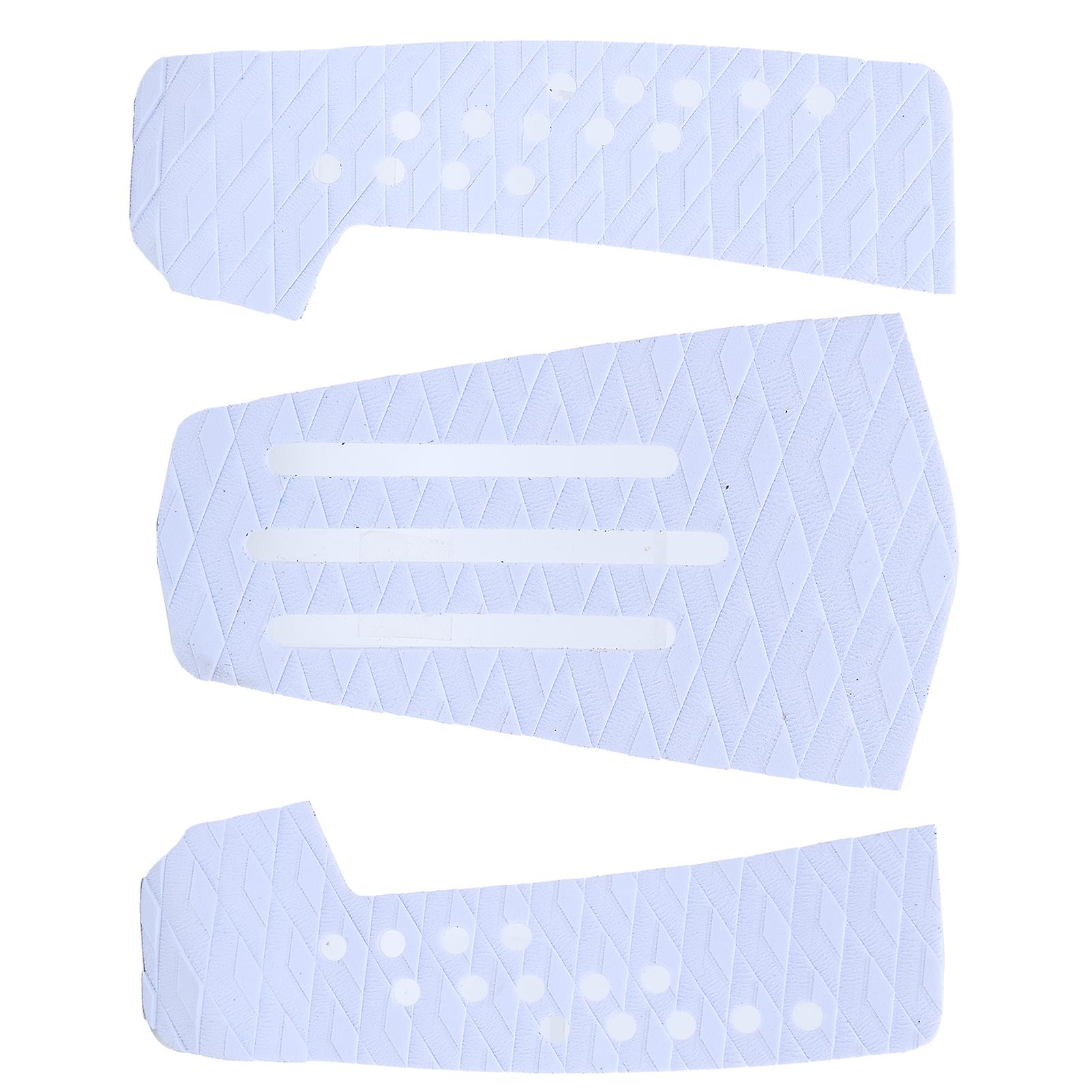 3 Pcs Surfboard Traction Pad Antiskid Moistureproof Surf Deck Mat For Skimboard Accessories(white )