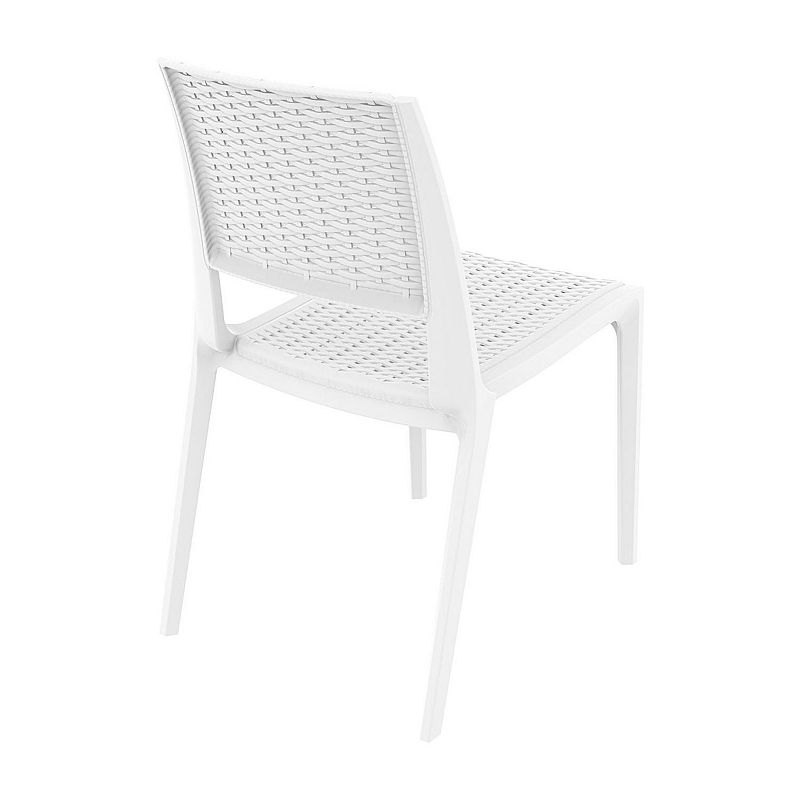 34 White Outdoor Patio Wickerlook Dining Chair