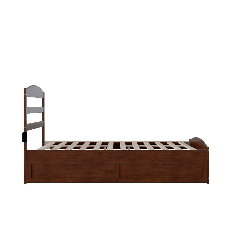 Warren Platform Bed with Footboard and Twin Trundle