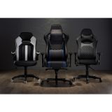 RS Gaming Davanti Faux Leather High-Back Gaming Chair， Black/Blue， BIFMA Certified