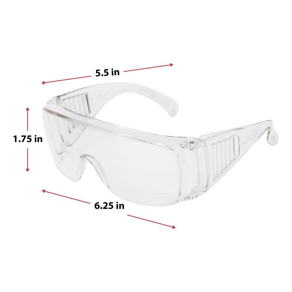 Safe Handler Clear Diamont Vented Over Clear Safety Glasses Anti-Scratch (36-Pairs) SH-VOSG-CLLCLT-ES12-36