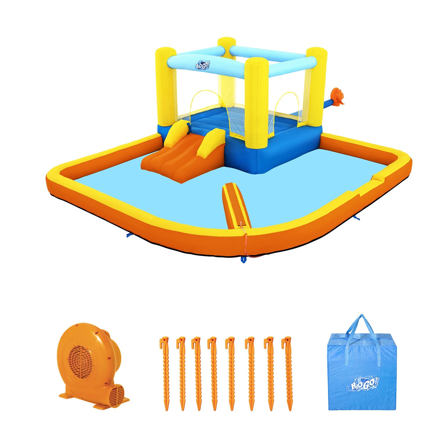 Bestway H2OGO! Beach Bounce Kids Inflatable Outdoor Water Park with Air Blower