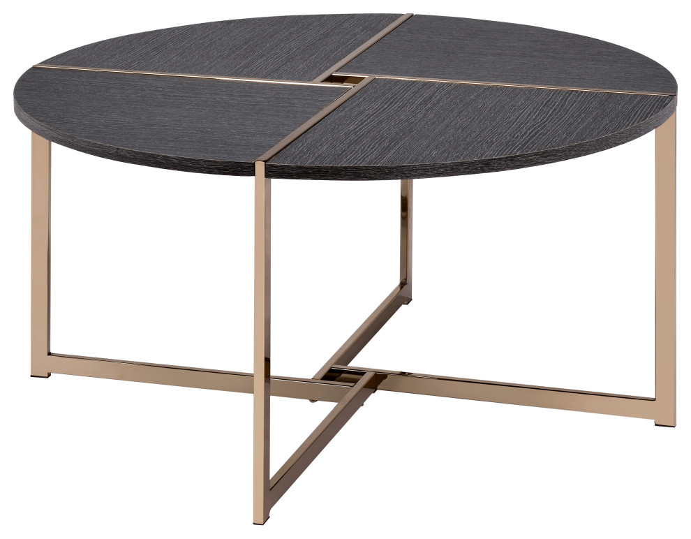 Bromia Coffee Table  Black and Champagne   Contemporary   Coffee Tables   by Acme Furniture  Houzz