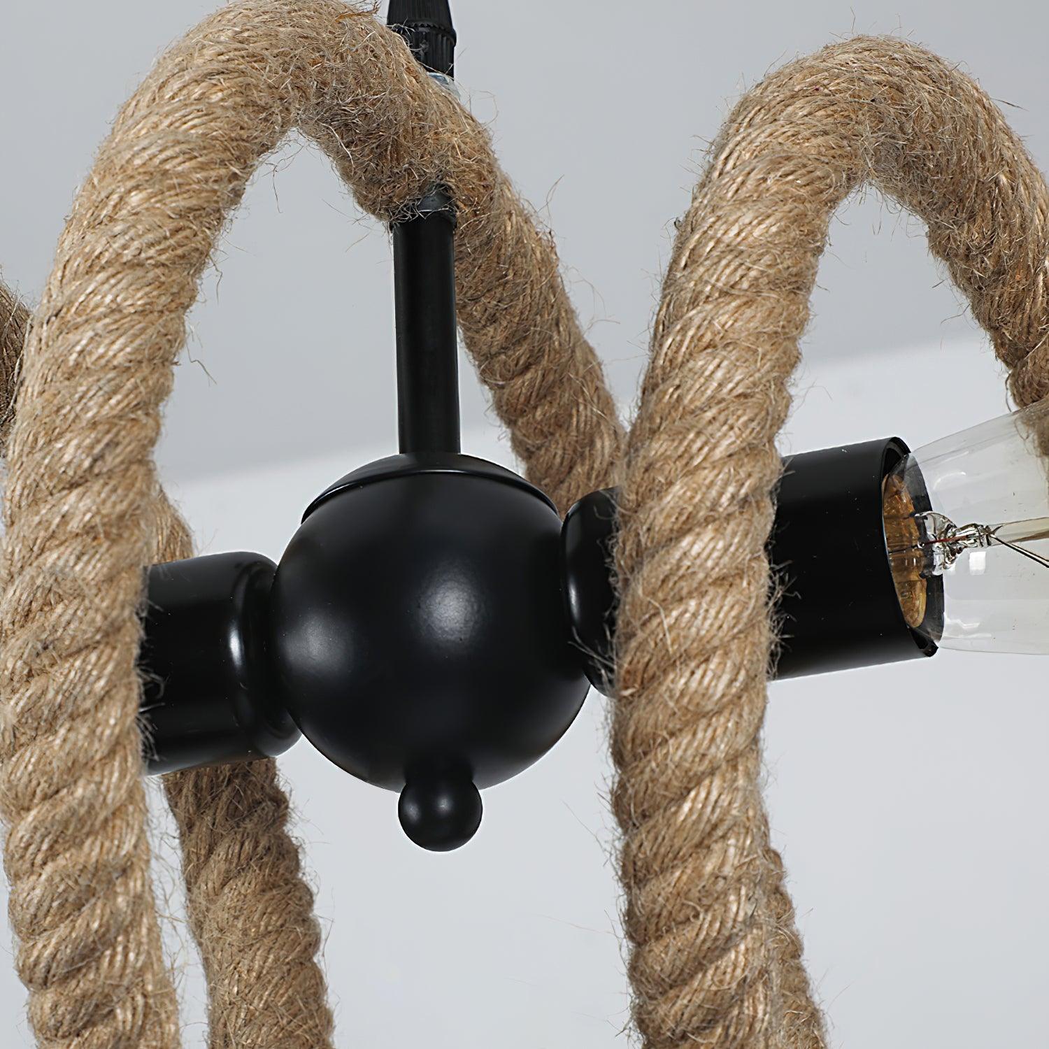 Hemp Rope Industrial Spiral Chandelier