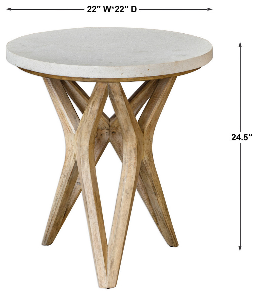 Uttermost 25437 Marnie Limestone Side Table   Transitional   Side Tables And End Tables   by Lighting World Decorators  Houzz