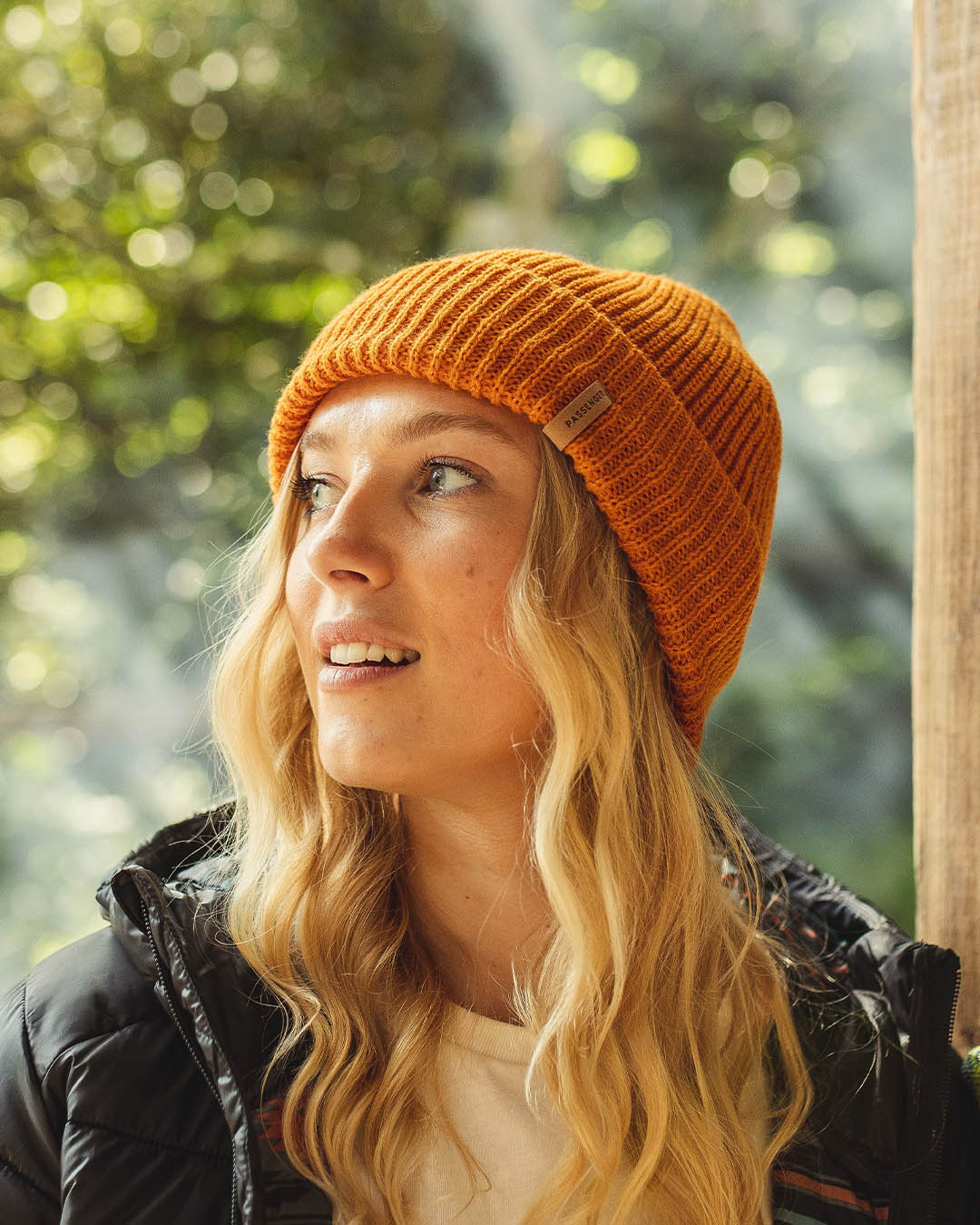 Compass Recycled Acrylic Beanie - Sunrise Orange