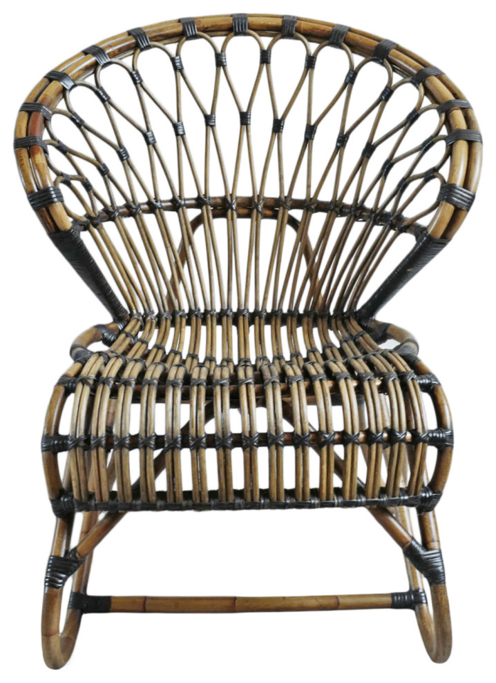 Tea Stain Bamboo and Rattan Side Chair   Tropical   Armchairs And Accent Chairs   by Design Mix Furniture  Houzz