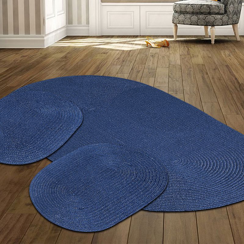 Better Trends Country Braid 3-piece Solid Rug Set