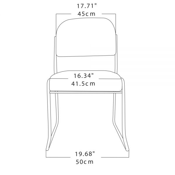 Sled-Base Padded Fabric Seat， Fabric Back Stacking Chair 22