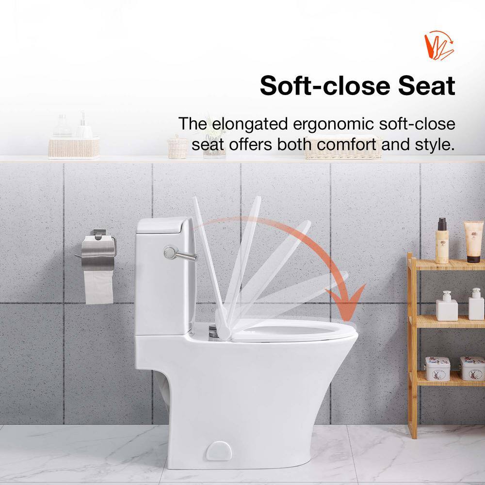 Glacier Bay Ranier 2-piece 1.11.6 GPF Dual Flush Elongated Toilet in White Seat Included GBTO202