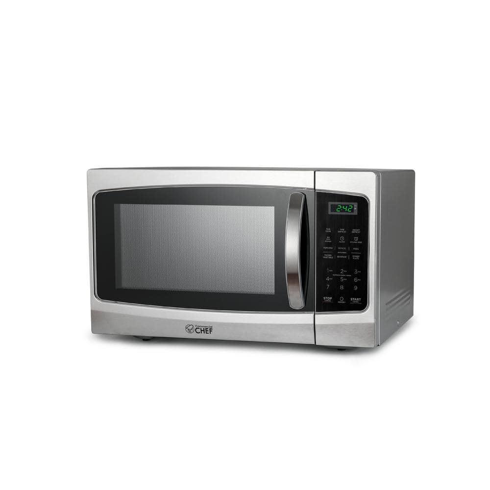 Commercial CHEF 205 in Width 13 cu ft Stainless Steel 1000Watt Countertop Microwave Oven