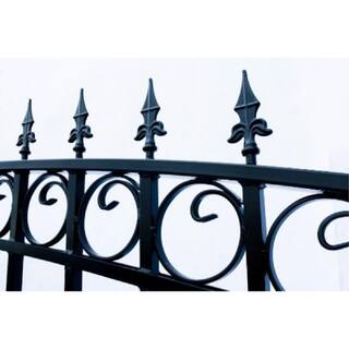 ALEKO London Style 18 ft. x 6 ft. Black Steel Single Slide Driveway Fence Gate DG18LONSSL-HD