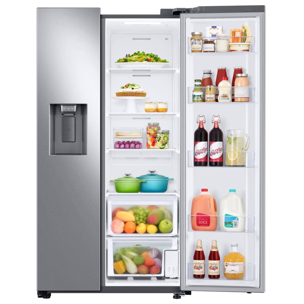  36 in. 27.4 cu. ft. Side by Side Refrigerator in Fingerprint-Resistant Stainless Steel Standard Depth RS27T5200SR