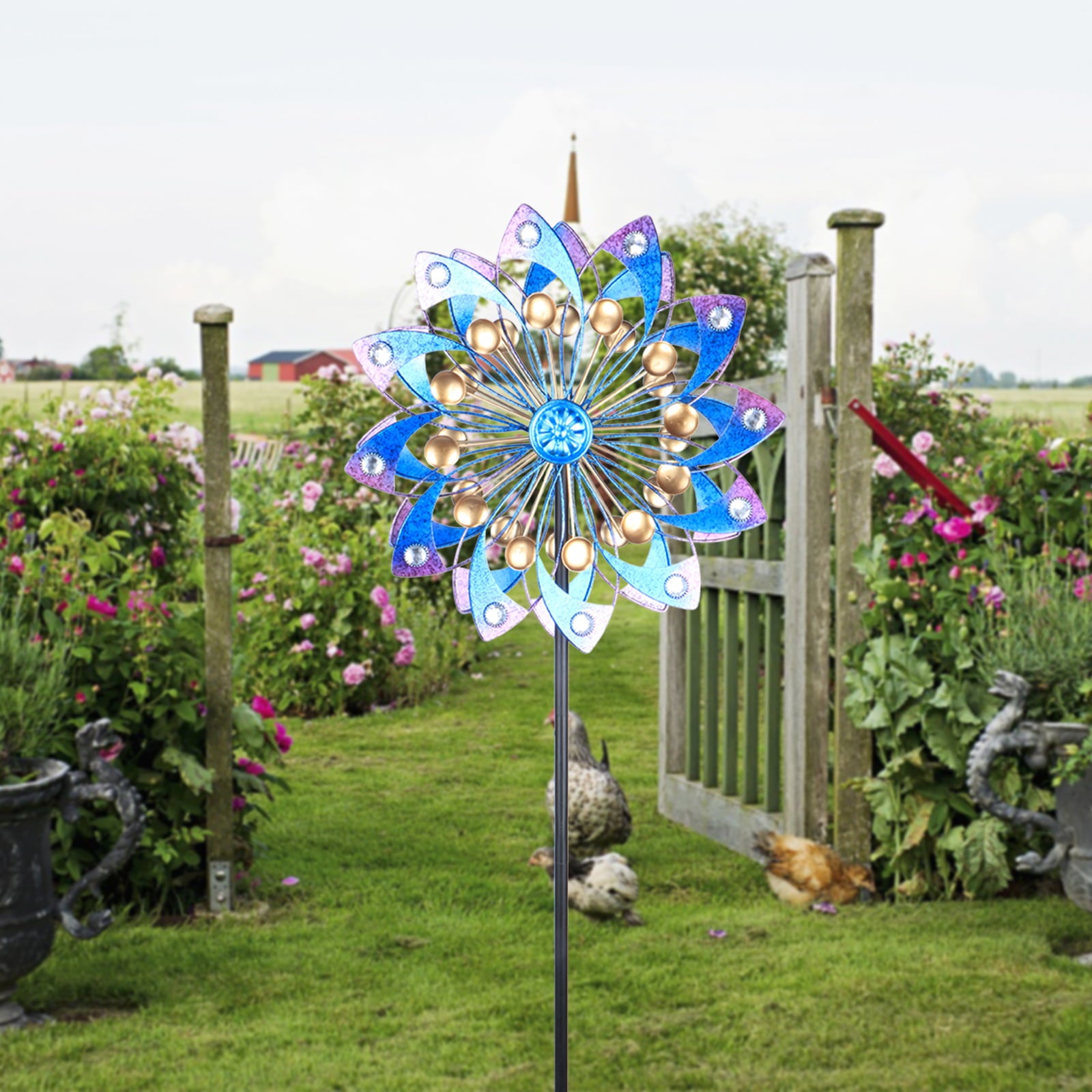 WONDER garden Metal Wind Spinner 360 Degree Outdoor Decor Garden Sculptures and Statues Suitable for Decorating Your Patio, Lawn & Garden