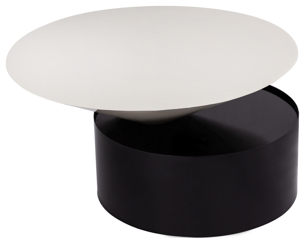 Damon White Metal Top Coffee Table   Contemporary   Coffee Tables   by Meridian Furniture  Houzz