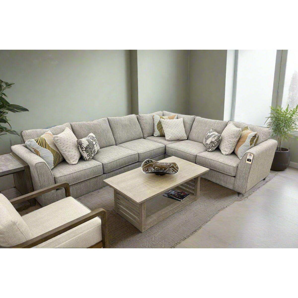 Slice Stone Tweed 2-Pc Sectional