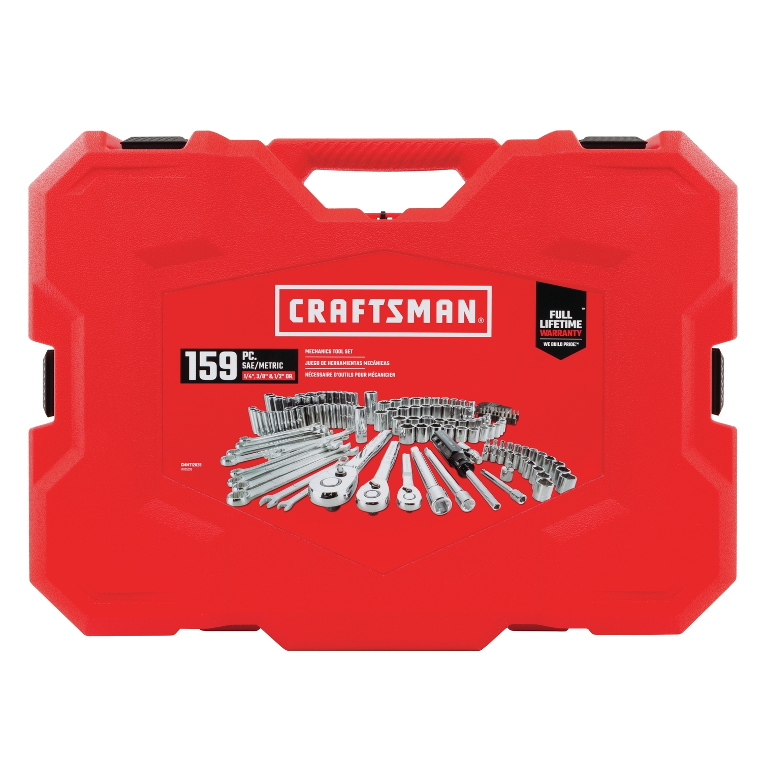 Craftsman 1/4， 3/8 and 1/2 in. drive Metric and SAE 6 Point Auto Mechanic\u0027s Tool Set 159 pc