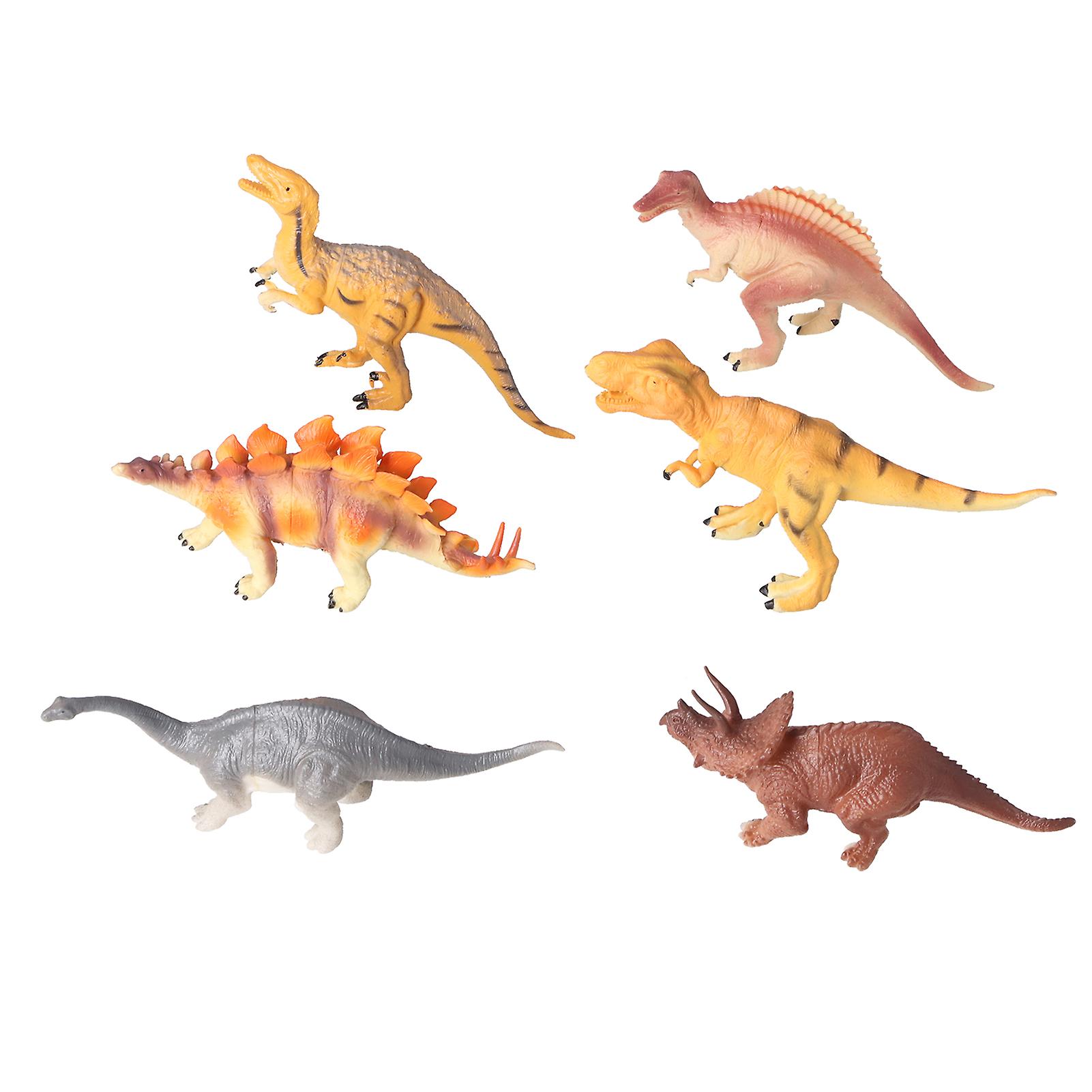 6 Pcs Dinosaur Toys Set Plastic Assorted Dinosaur Models With Stegosaurus Triceratops For Kids 3 Years Old And Up6 Pcs Hollow Dinosaur