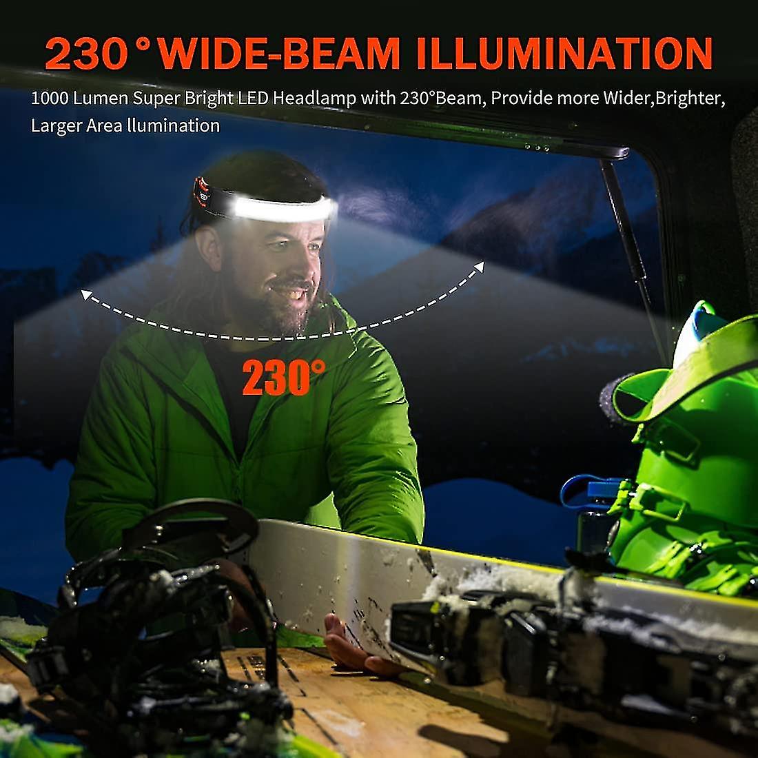 Bright Led Headlamp， Lightweight Waterproof Headlamp For Hiking， Running， Fishing， Camping