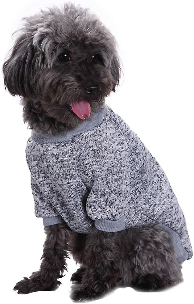 Pet Dog Clothes Dog Sweater Soft Thickening Warm Pup Dogs Shirt Winter Puppy Sweater For Dogs (small， Grey)