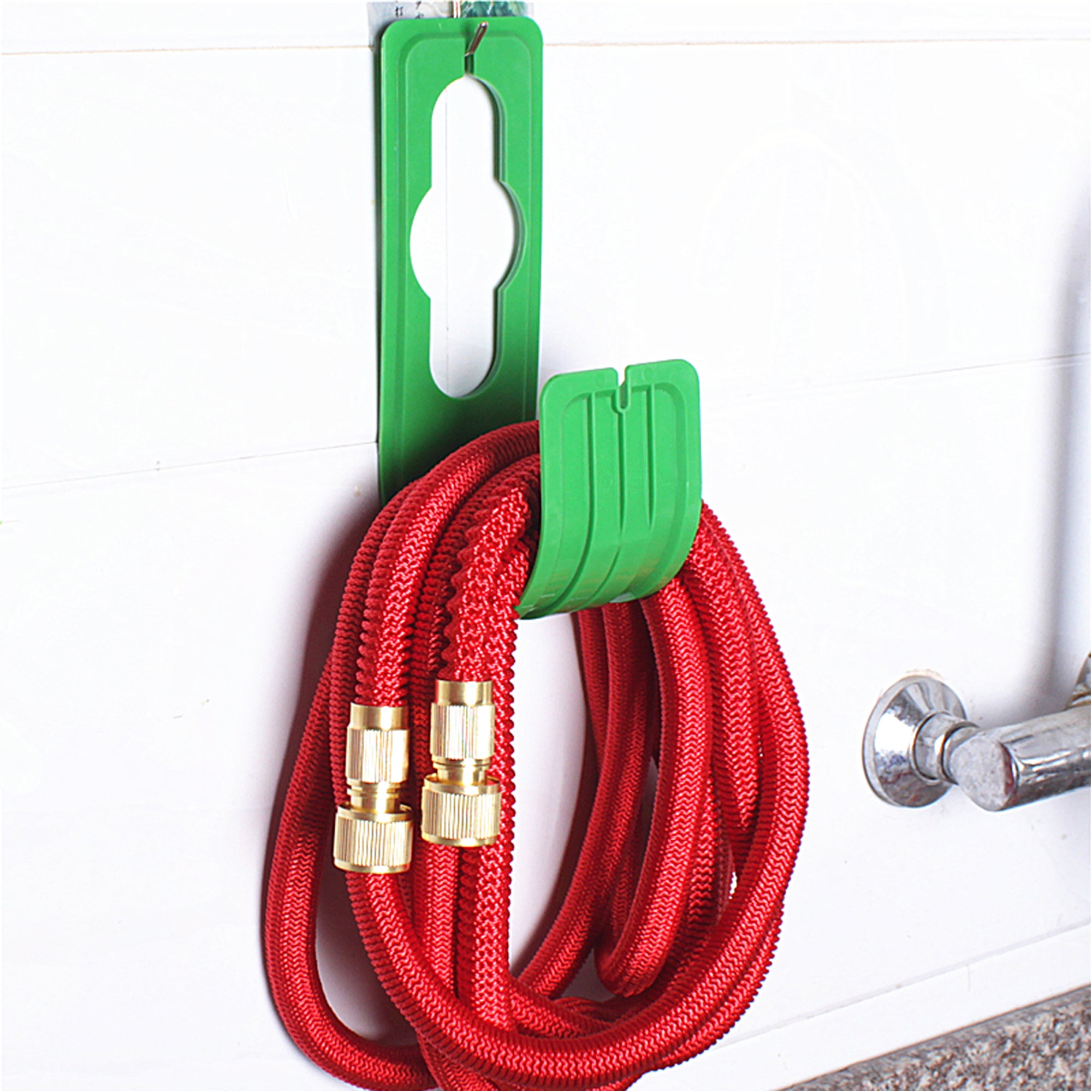 Zoiuytrg Wall Mounted Garden Hose Pipe Reel Holder Hanger Storage Hook Watering Rack