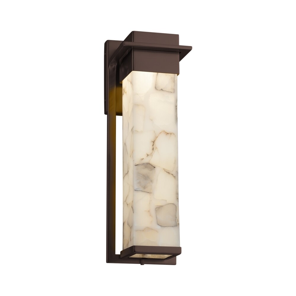 Justice Design Alabaster Rocks Pacific Dark Bronze Large Outdoor LED Wall Sconce