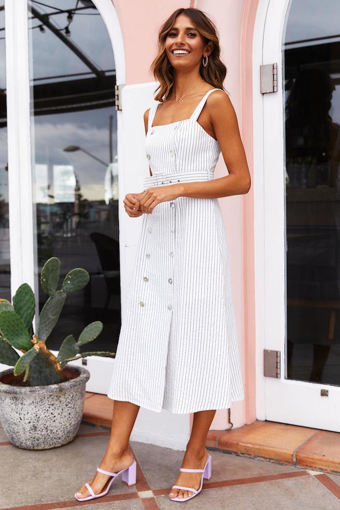 Keep Me In Mind Midi Dress White