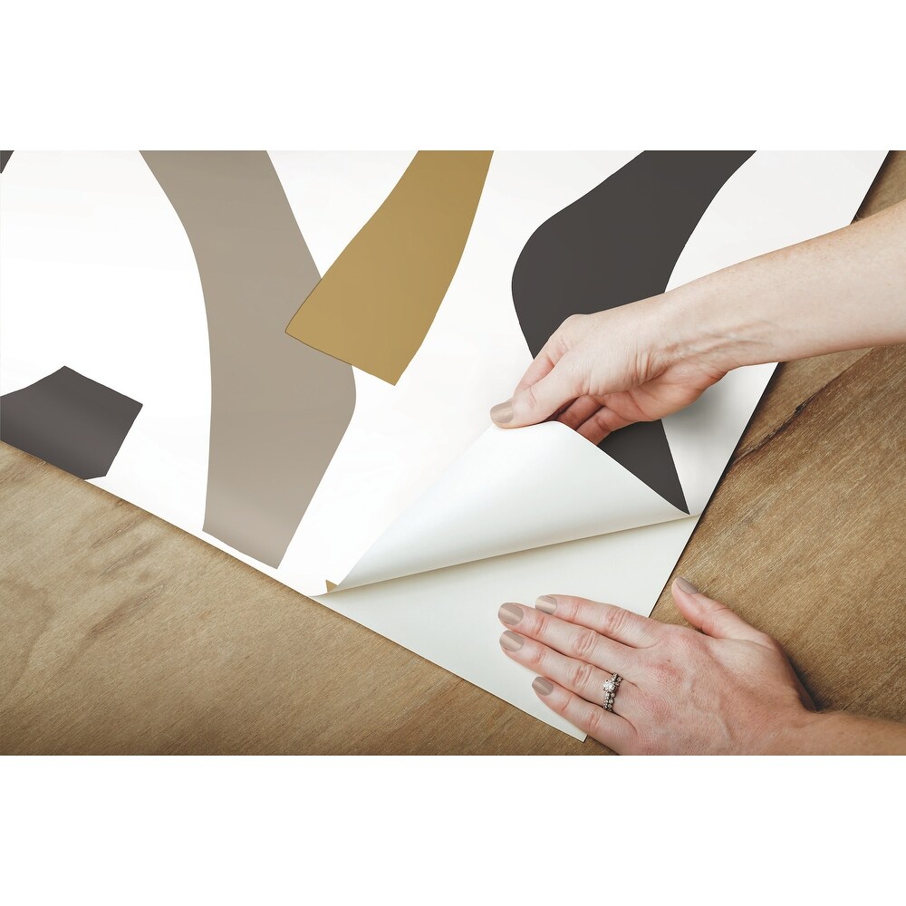 Black and Gold Modernist Peel and Stick Wallpaper
