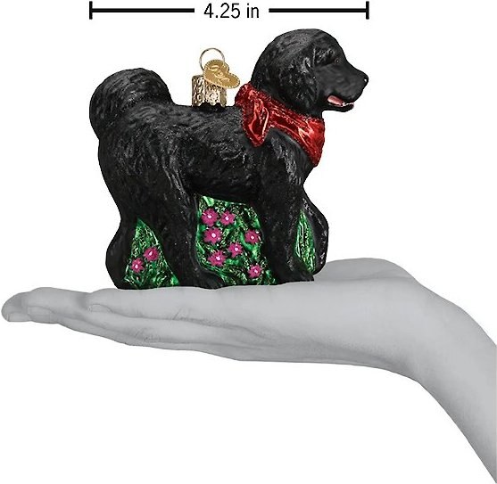 Old World Christmas Black Doodle Dog Glass Tree Ornament