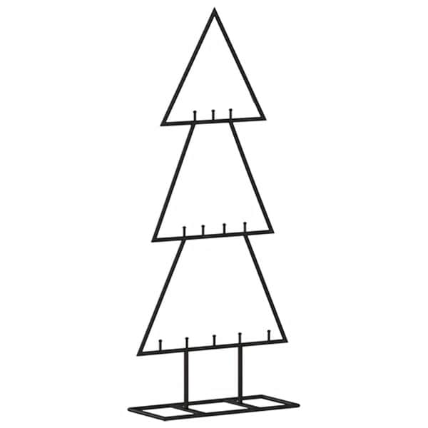 vidaXL Christmas Tree Modern Metal Ornament Tree Stand for Decoration Black