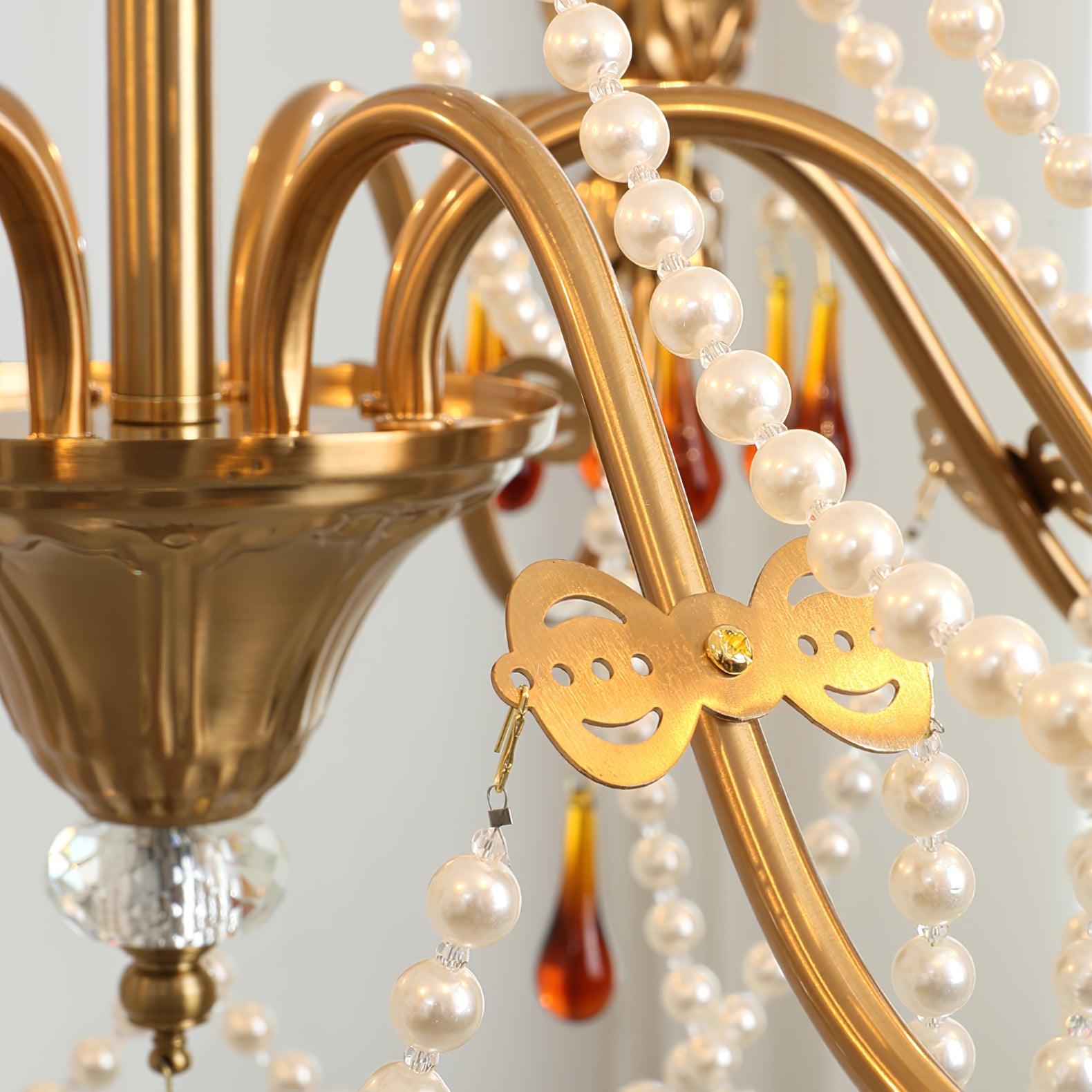 Aureate Amber Crystal Chandelier