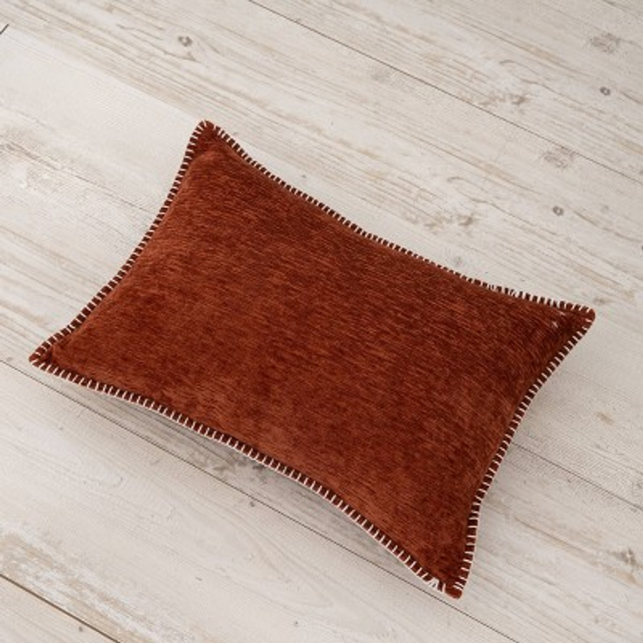 14x20 Oversize Junoesque Chenille Whipstitch Lumbar Throw Pillow Brown - Evergrace