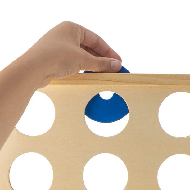 Prextex Giant Connect 4 Game - 4 in A Row Wooden Family Game Indoor/Outdoor Use, in Order to Win Connect the 4 | Four in a Row Family Game, Jumbo Wooden | Travel Bag, Coins and Rules Included