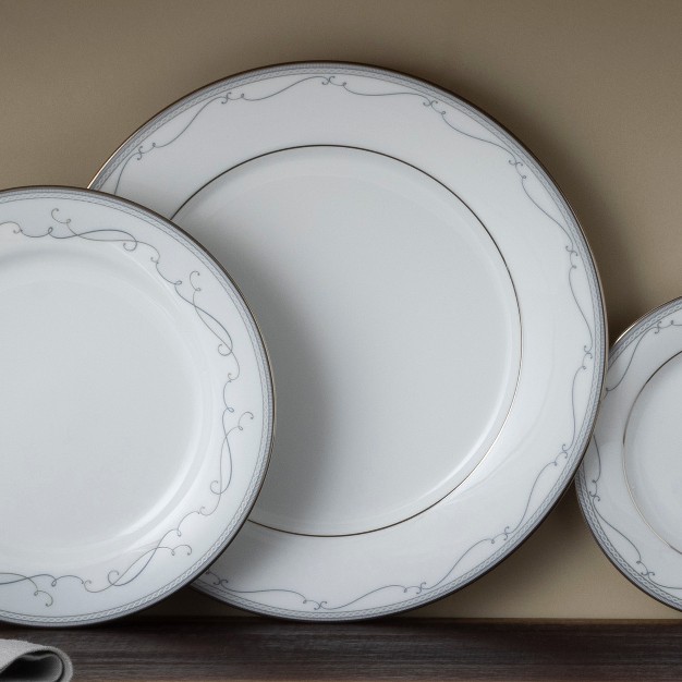 Noritake Satin Flourish Set Of 4 Dinner Plates