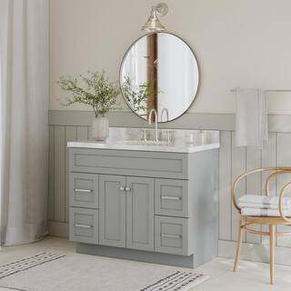 ARIEL Hamlet 42 in. W x 21.5 in. D x 33.5 in. H Bath Vanity Cabinet Only in Gray F043S-BC-GRY