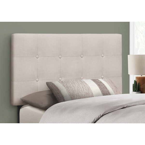 Bed， Headboard Only， Twin Size， Bedroom， Upholstered Linen Look， Transitional - - 31975179