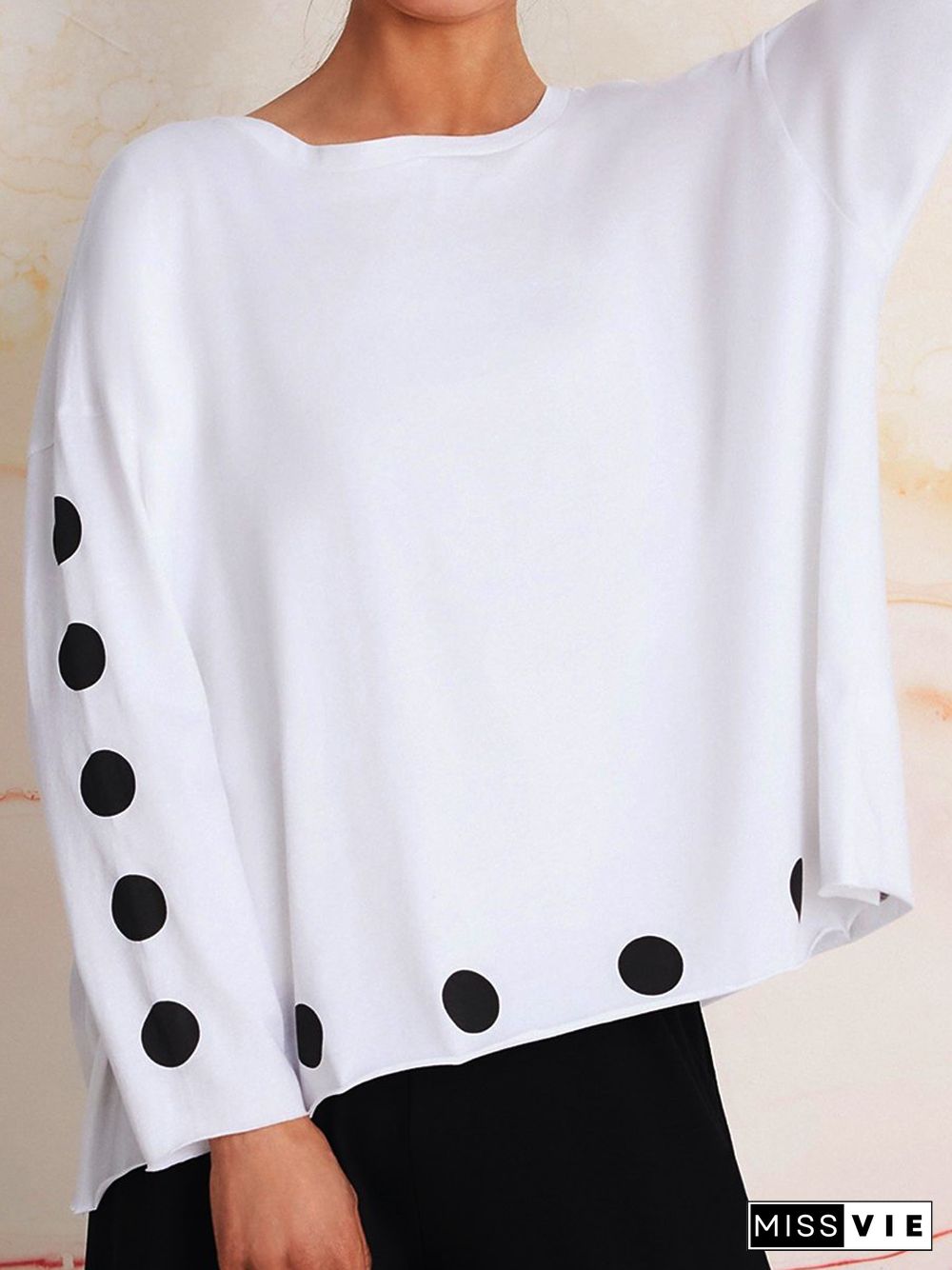 Shift Statement Polka Dots Cotton-Blend T-shirt